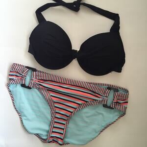 NWT Black Push Up Swim Top ONLY